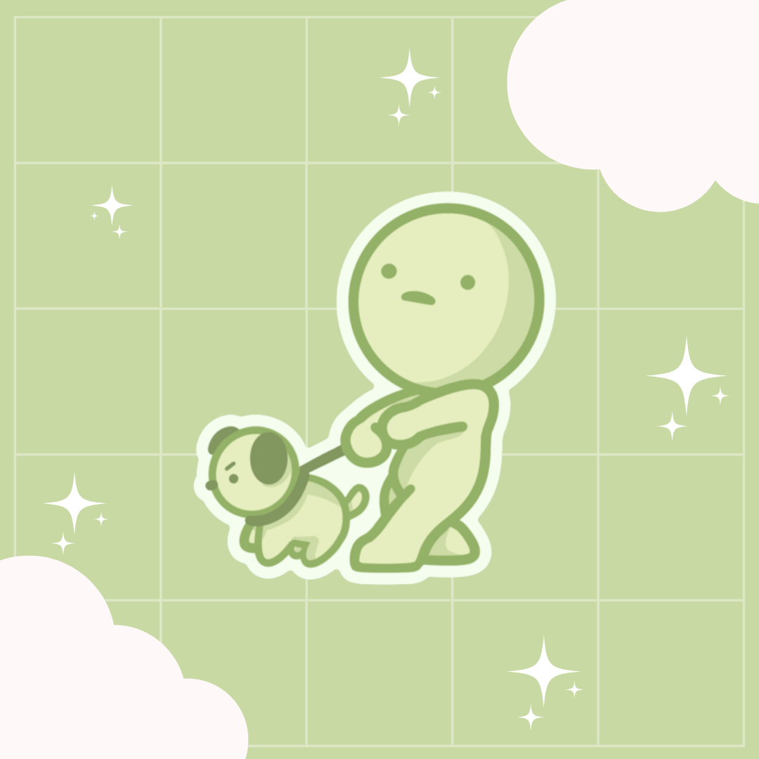 smiski walking dog vinyl sticker
