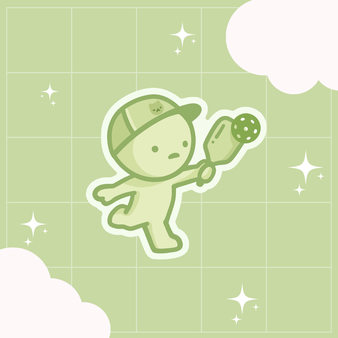 smiski pickleball vinyl sticker