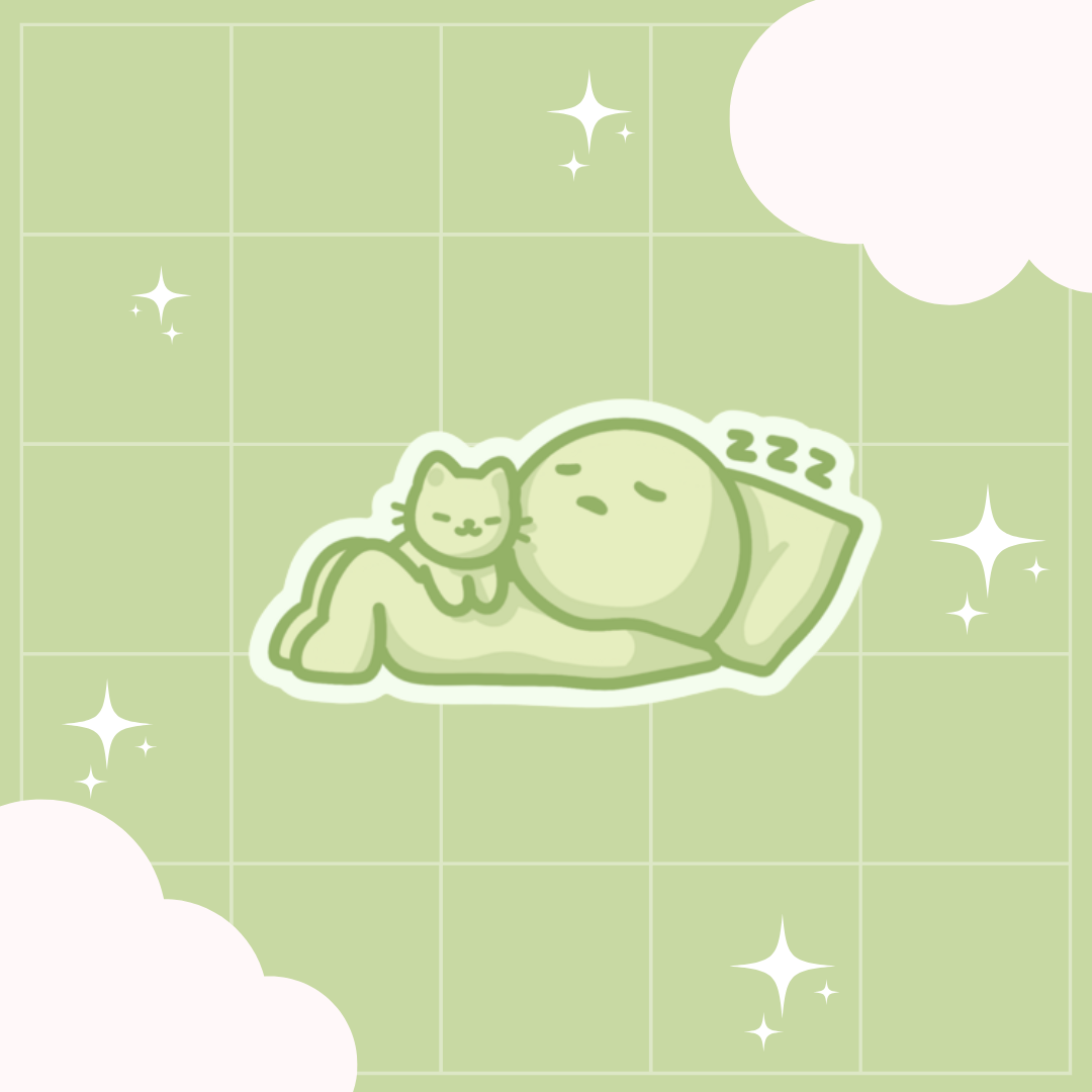 smiski sleeping kitty vinyl sticker
