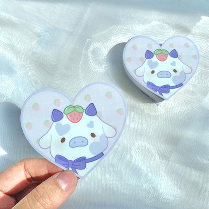 heart moo vinyl sticker