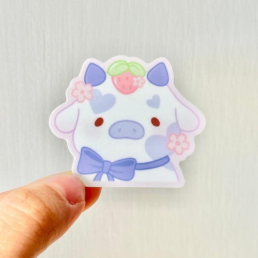 lavender moo vinyl sticker